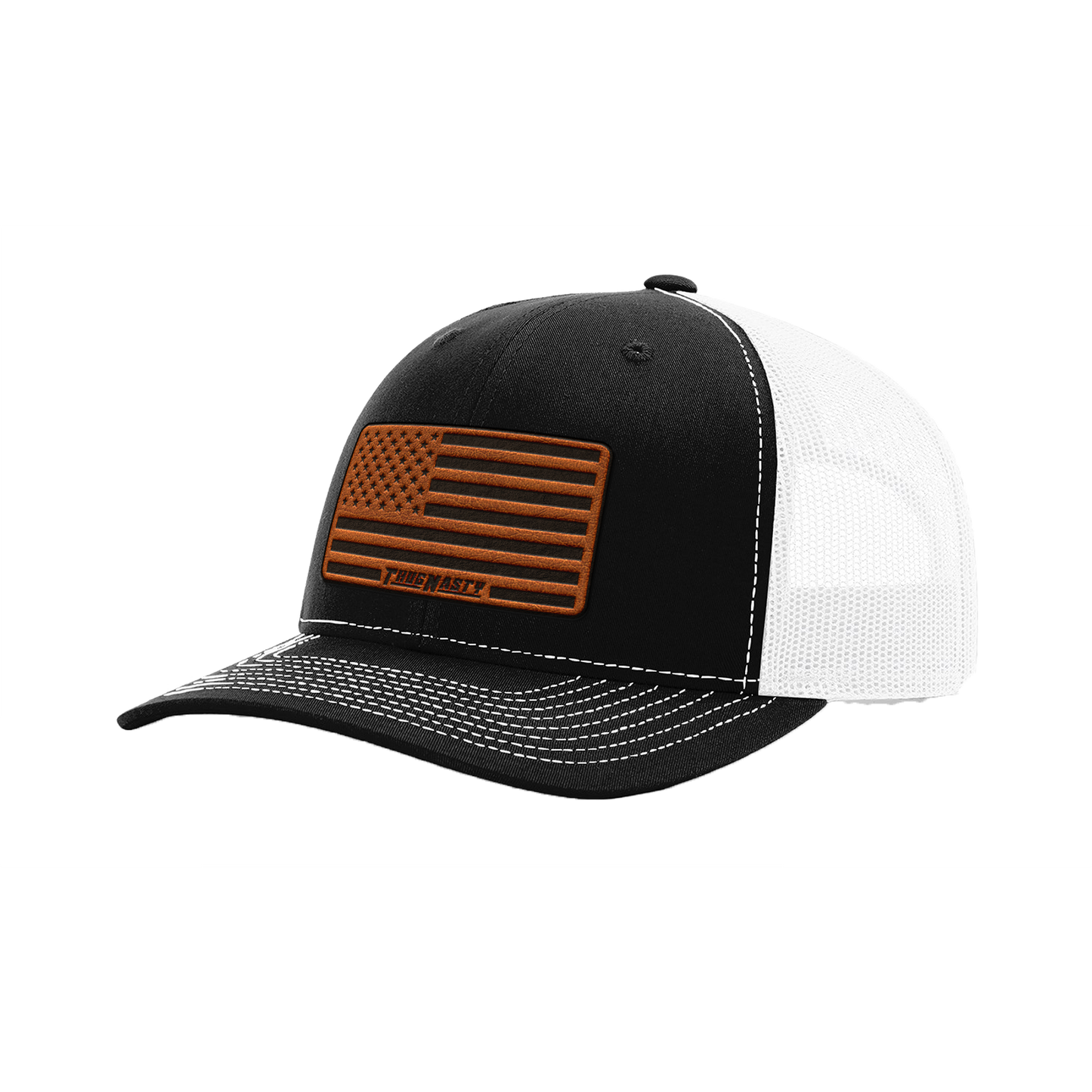 American Flag Premium Raw Leather Patch Hat