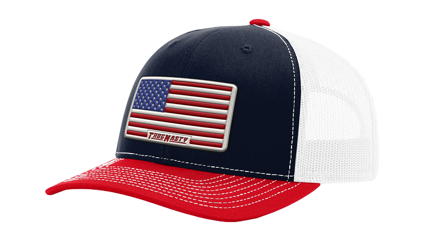 American Flag Premium Leather Patch Hat