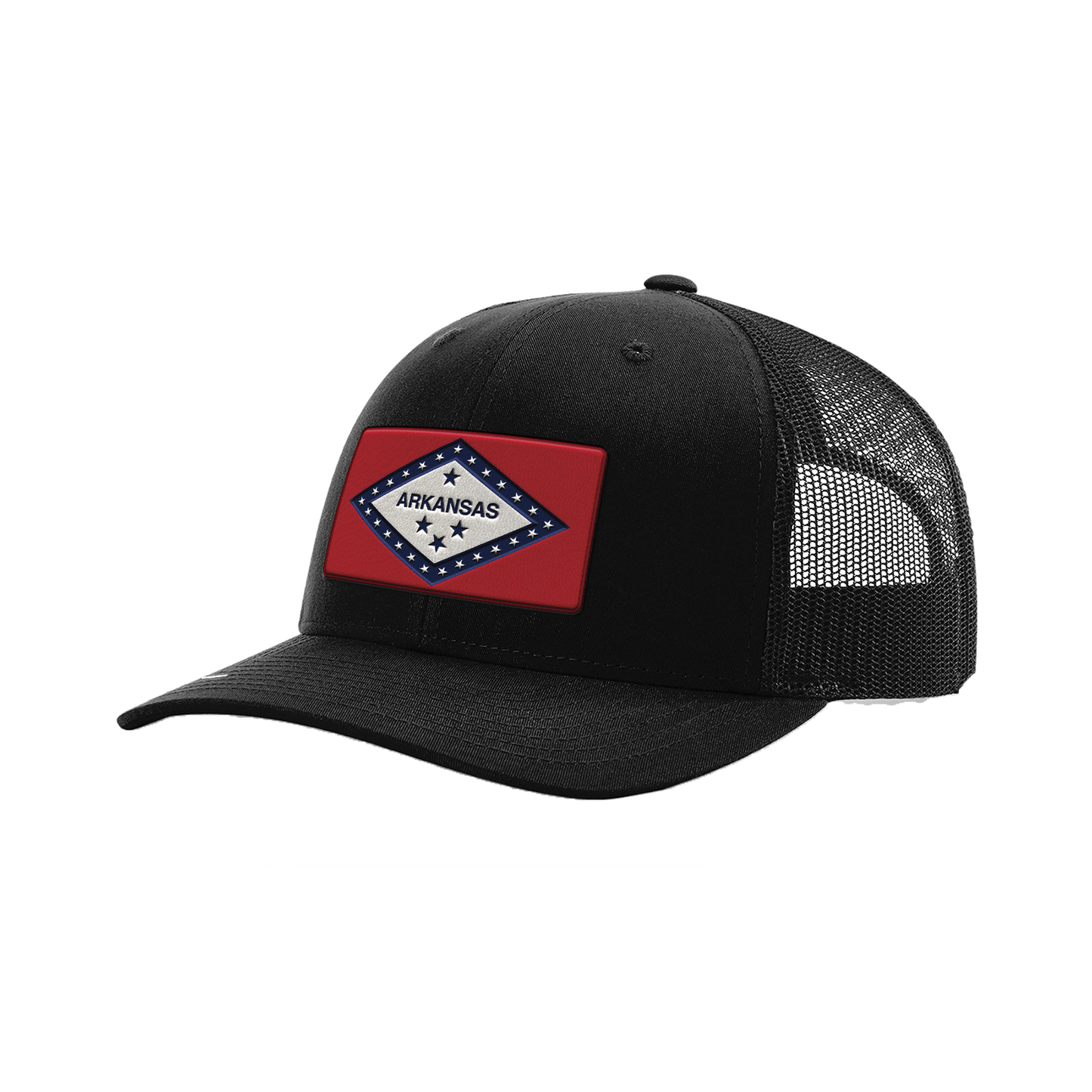 Arkansas Flag Premium Leather Patch Hat