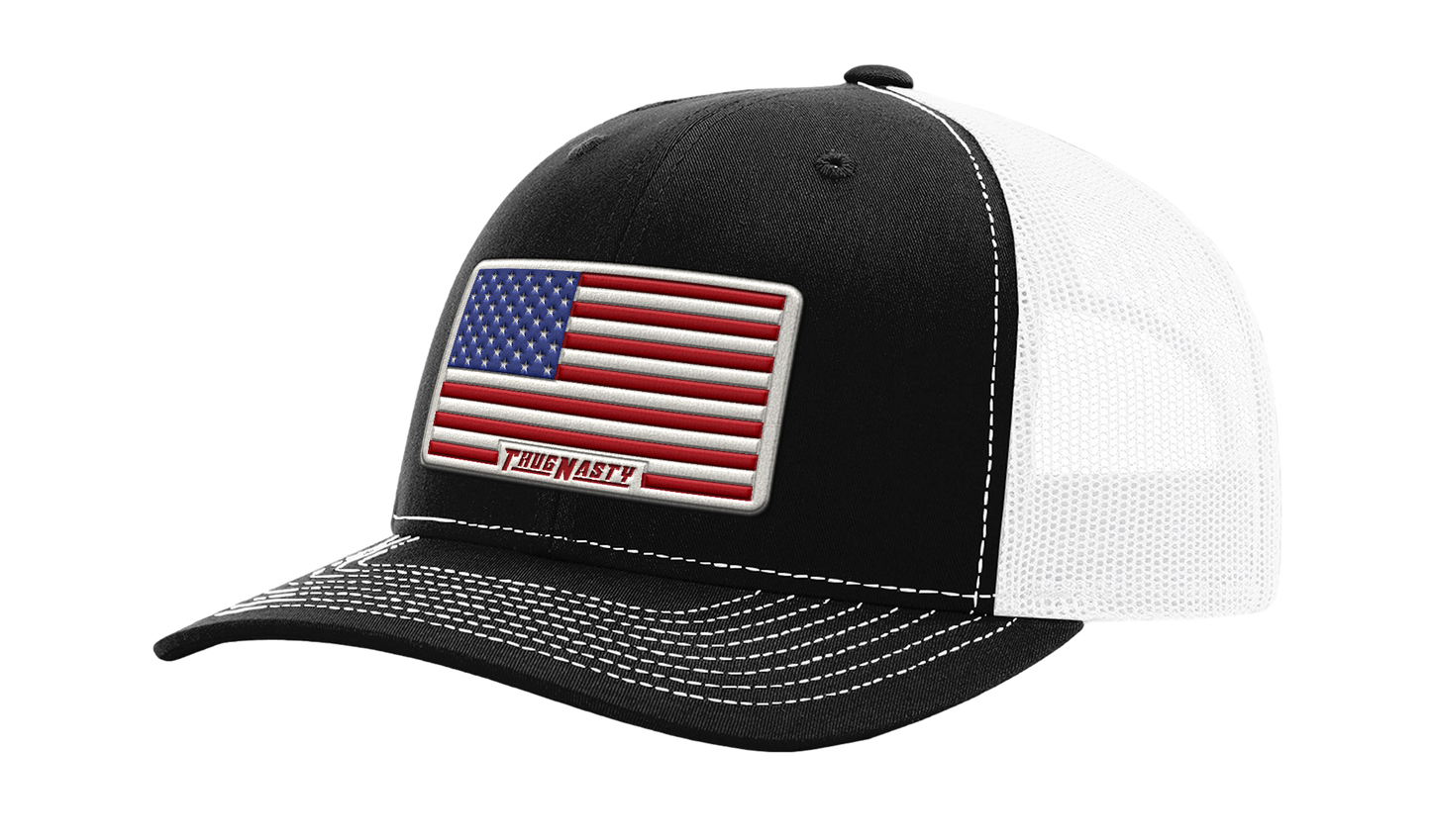 American Flag Premium Leather Patch Hat